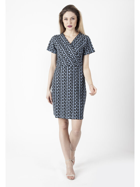 Perso Perso Sukienka codzienna RBE224809F Granatowy Regular Fit