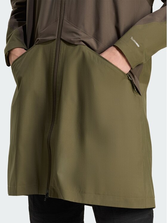 adidas adidas Parka Terrex Multi 2 Layer CLIMAPROOF Rain Zielony Regular Fit