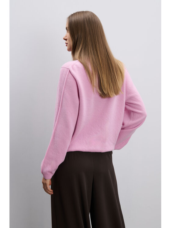 Fobya Fobya Sweter F2100 Różowy jasny Basic Fit
