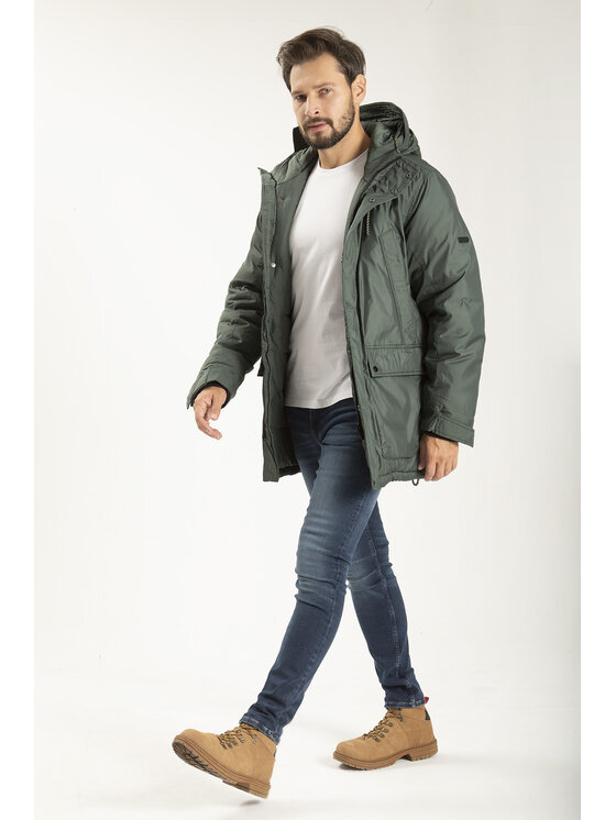 Cross Jeans Cross Jeans Kurtka zimowa 40252-128 Khaki Regular Fit