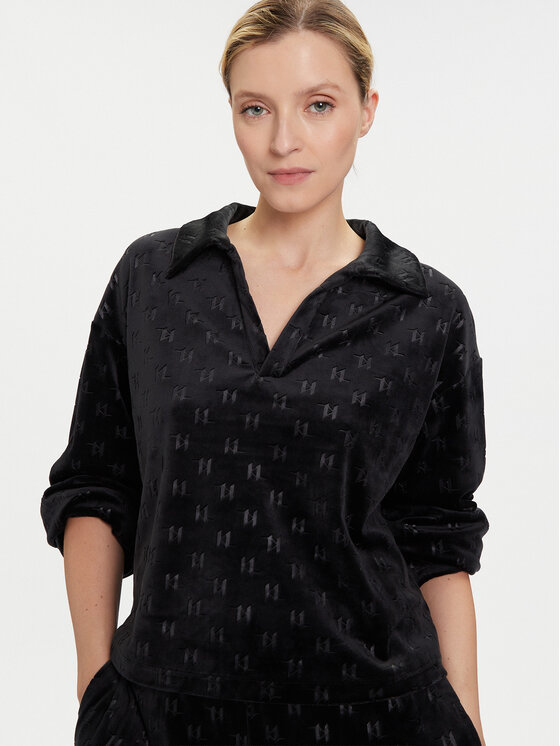 KARL LAGERFELD KARL LAGERFELD Pyjama-T-Shirt A4W44007 Schwarz Regular Fit