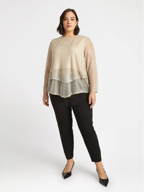 Fiorella Rubino Fiorella Rubino Bluzka G481L008282N008 Złoty Regular Fit