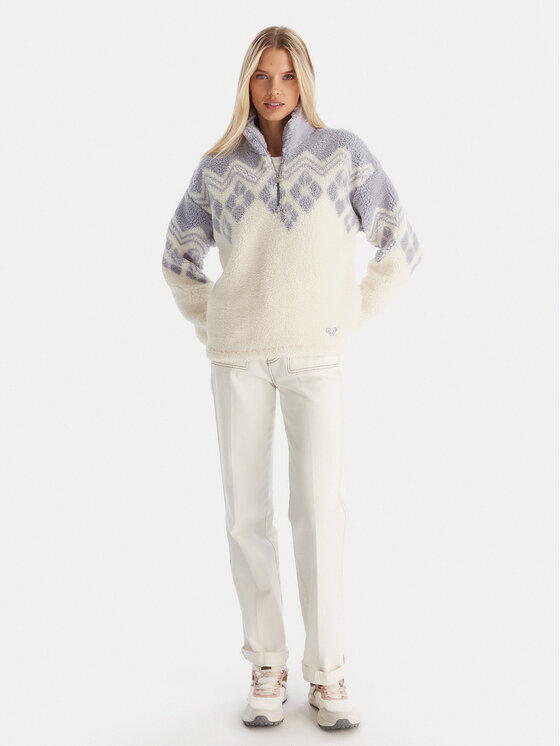 Roxy Roxy Fleecejacke Mountain Story ERJPF03228 Weiß Regular Fit