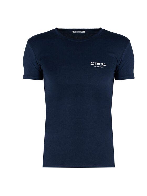 Iceberg Iceberg T-Shirt ICE1UTS02 Tmavomodrá Slim Fit
