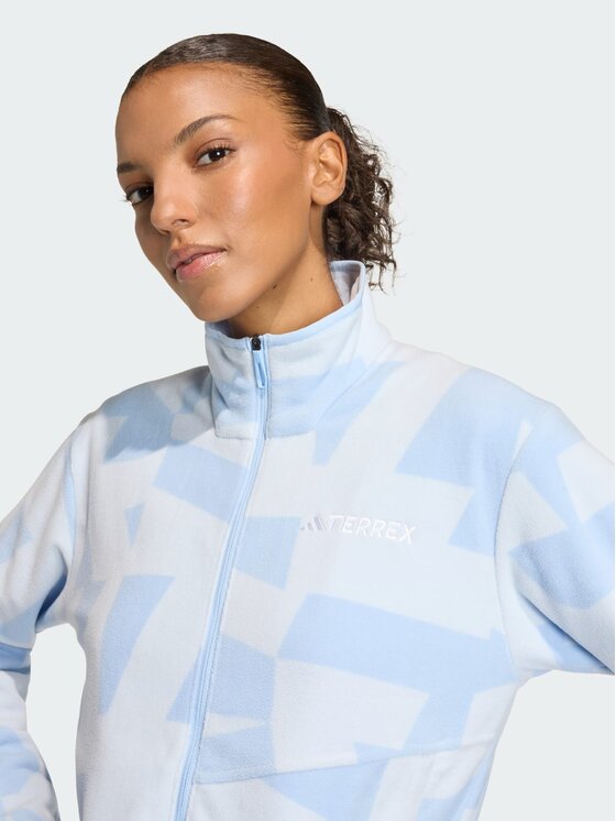 adidas adidas Bluza Terrex Multi Printed Full-Zip Fleece Niebieski jasny Regular Fit