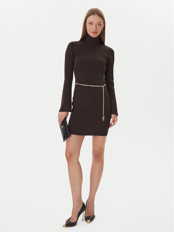 MICHAEL Michael Kors MICHAEL Michael Kors Kötött ruha MF583C633D Barna Slim Fit