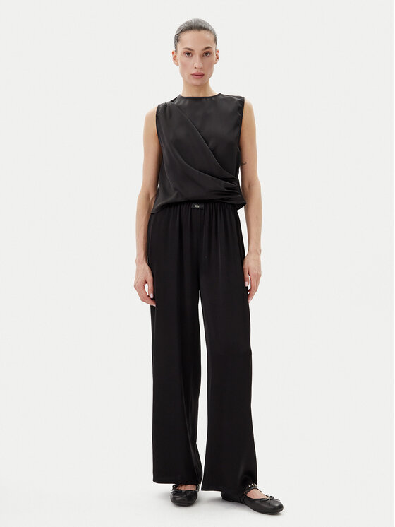 Eleh Eleh Spodnie palazzo ESS250049 Czarny Regular Fit
