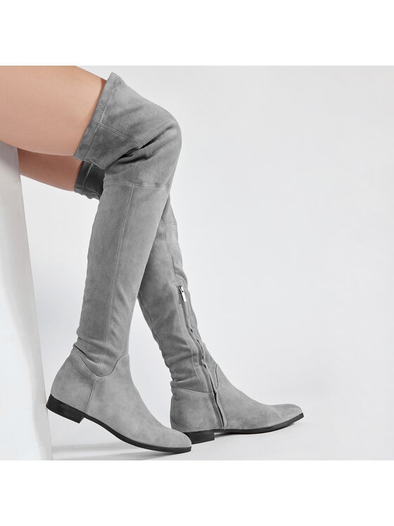 Stuart Weitzman Hellgraue Overknee Stiefel Overknee Stiefel Grau