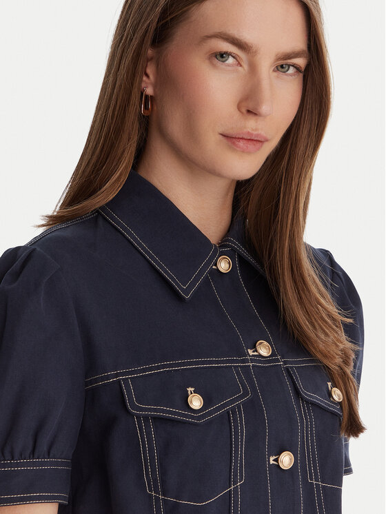 Guess Guess Geacă de blugi W6GL08 W1804 Bleumarin Regular Fit