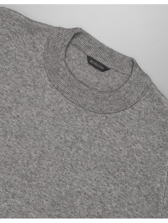Borgio Borgio Sweter dugenta_sz Szary Classic Fit