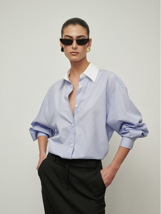 La Mania La Mania Camicia JENNY Blu Classic Fit