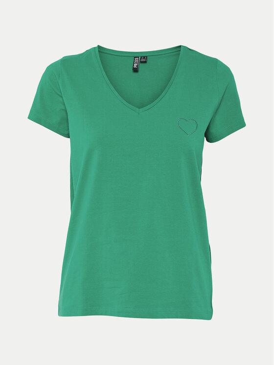 Pieces Pieces T-shirt New Billy 17102921 Verde Regular Fit