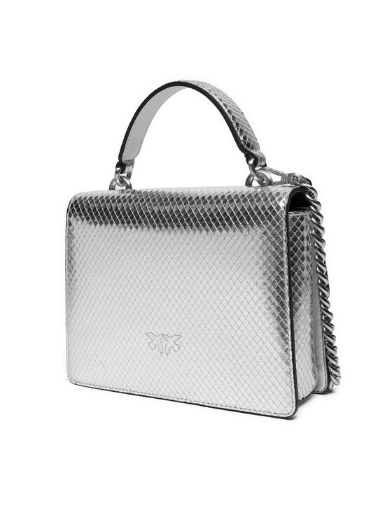 PINKO PINKO Rankinė Love One Top Handle Mini Light AI 24-25 PLTT 100071 A1VG Sidabrinė
