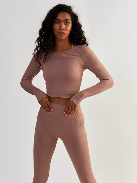 BeShaped BeShaped Longsleeve Sportowy Femme Force Bezszwowy Różowy Shaping Fit