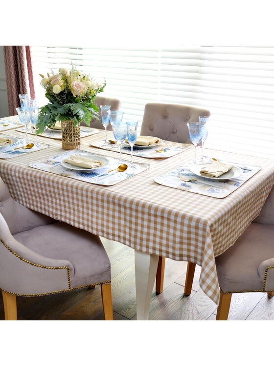Roseberry Home Roseberry Home Obrus Beige Gingham Beżowy