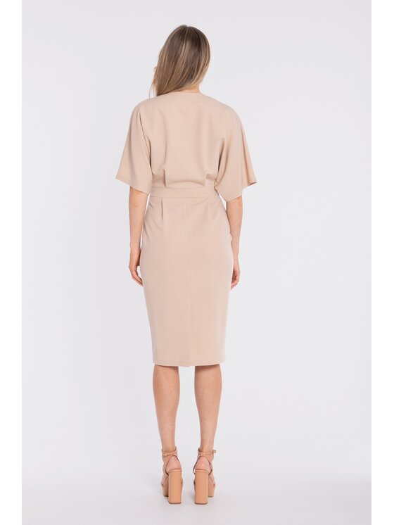 Stylove Stylove Abito da cocktail S434 Beige Waisted Fit