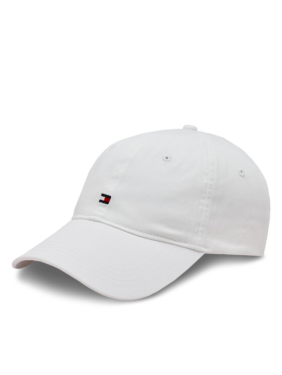 Tommy Hilfiger Kapa S šiltom Essential Flag Soft Cap AW0AW16050 Bela