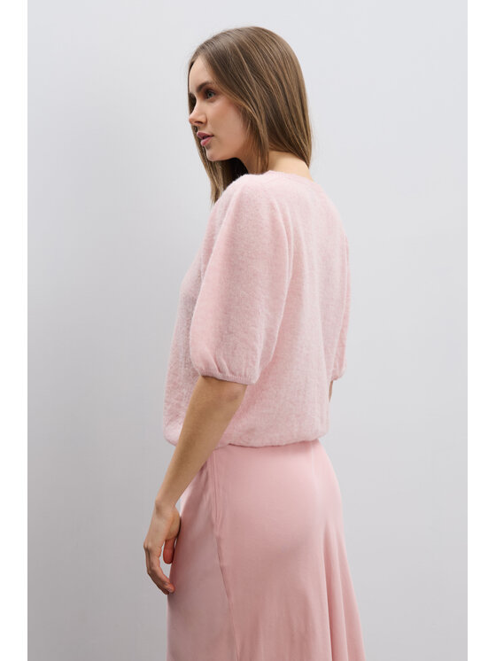 Fobya Fobya Sweter F1997 Różowy Basic Fit