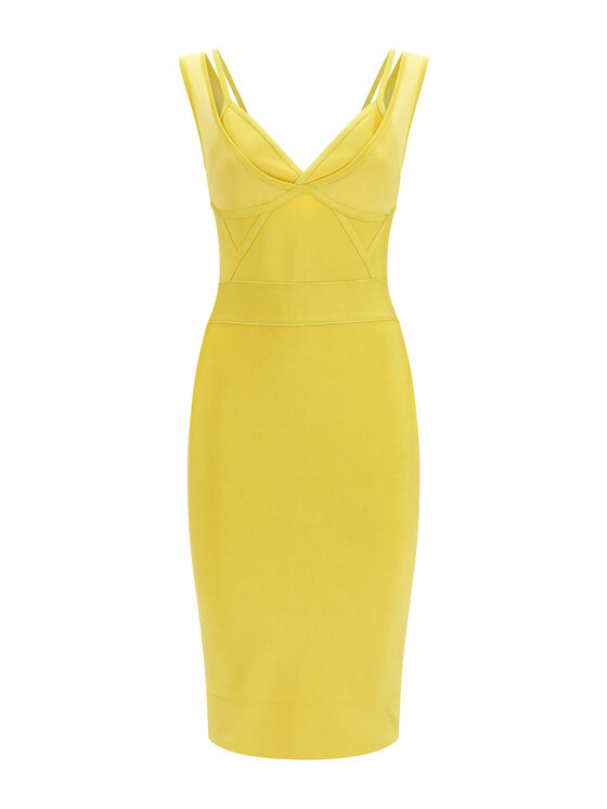 Marciano Guess Marciano Guess Abito da cocktail Itzel 3GGK04 5036Z Giallo Slim Fit
