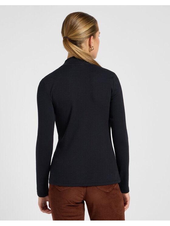Lee Lee Sweter MOCK NECK Czarny Slim Fit