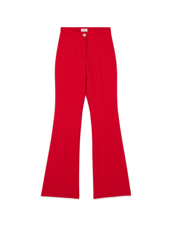 Oltre Oltre Pantaloni di tessuto P098R008866N016 Rosso Flare Fit