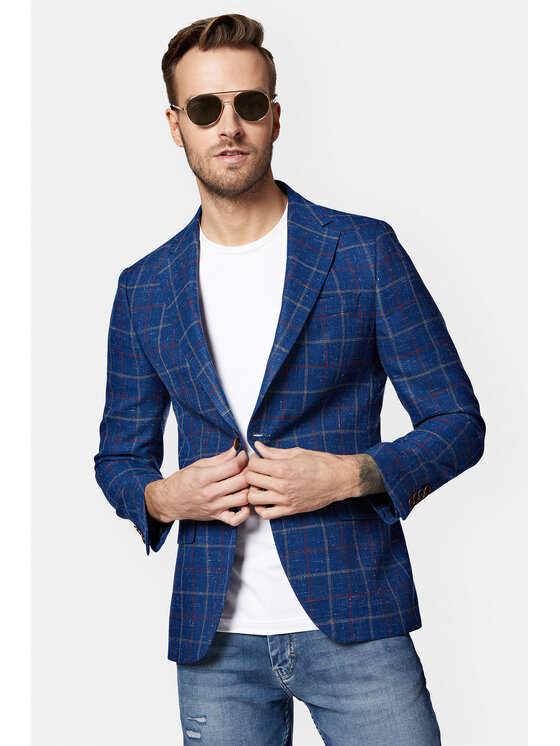 Lancerto Lancerto Marynarka Soria MA099123000007 Granatowy Slim Fit