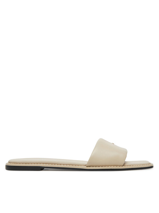 Calvin Klein Calvin Klein Klapki Flat Sandal Square Hf Lth HW0HW02652 Beżowy