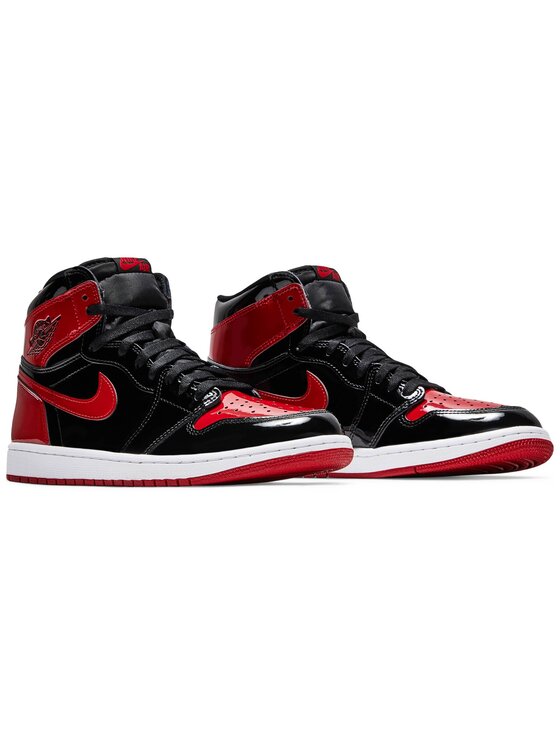 Nike Nike Sneakersy 1 Retro High OG Patent Bred Czerwony