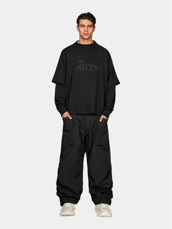 MADE BY SOCIETY MADE BY SOCIETY T-Shirt Layer Ego - T17756 Czarny Basic Fit
