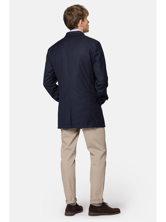Lancerto Lancerto Płaszcz przejściowy Calvia PC131223000009 Granatowy Regular Fit