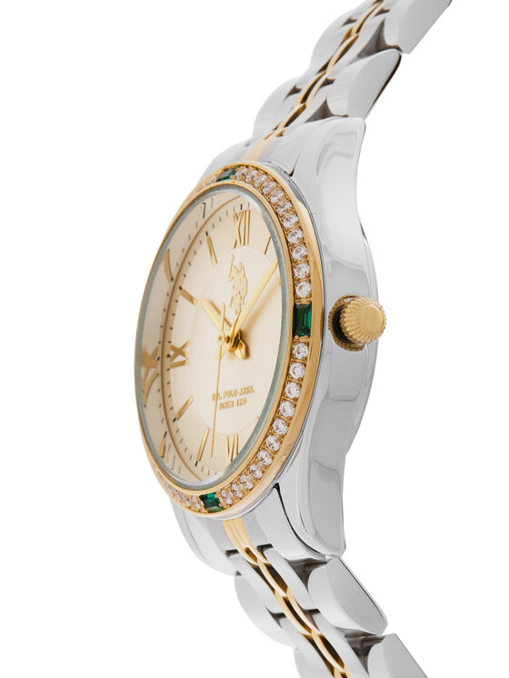 U.S. Polo Assn. U.S. Polo Assn. Rinkinys: laikrodis ir apyrankė Giselle USP6332TW Sidabrinė
