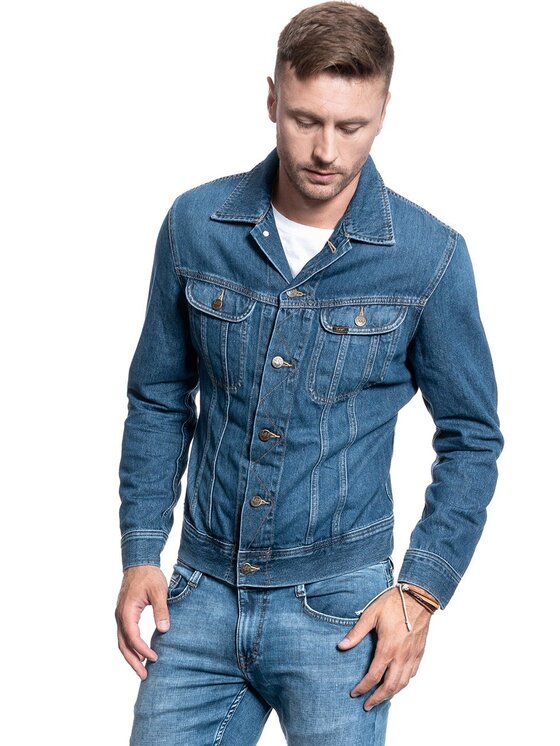 Lee Lee Kurtka jeansowa SLIM RIDER Niebieski Slim Fit