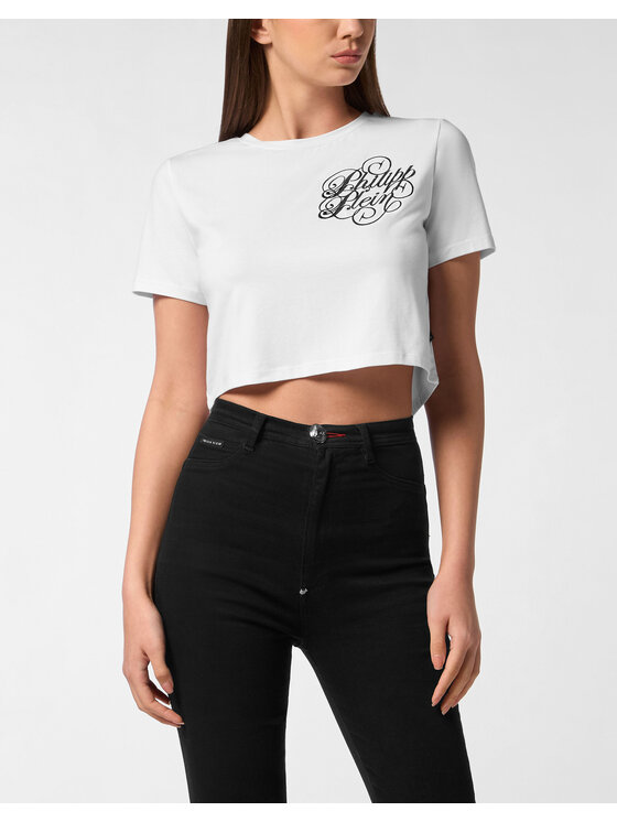 PHILIPP PLEIN PHILIPP PLEIN T-Shirt 27363 Biały Skin Tight Fit