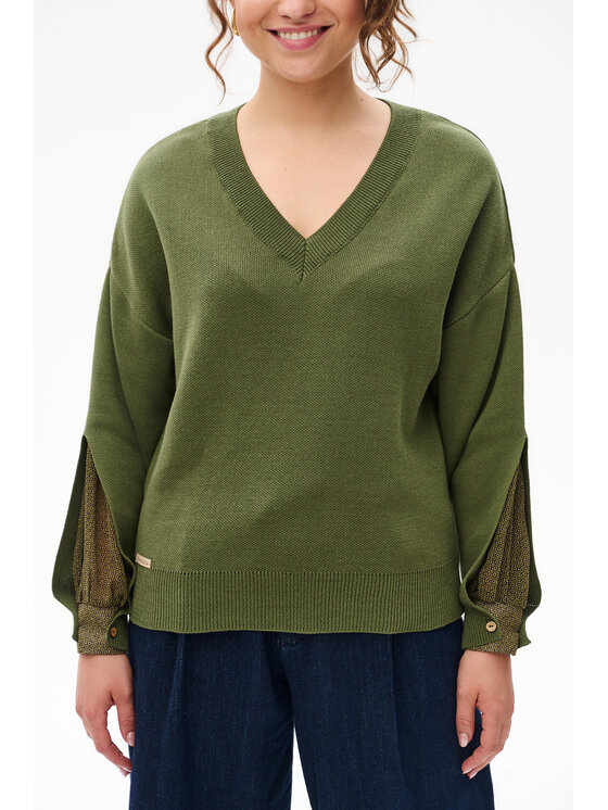 blue shadow blue shadow Sweter Alexis Zielony Regular Fit