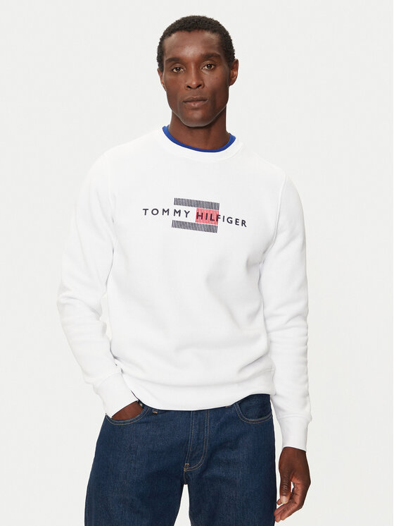 Tommy Hilfiger Džemperis ar kapuci MW0MW35541 Balts Regular Fit