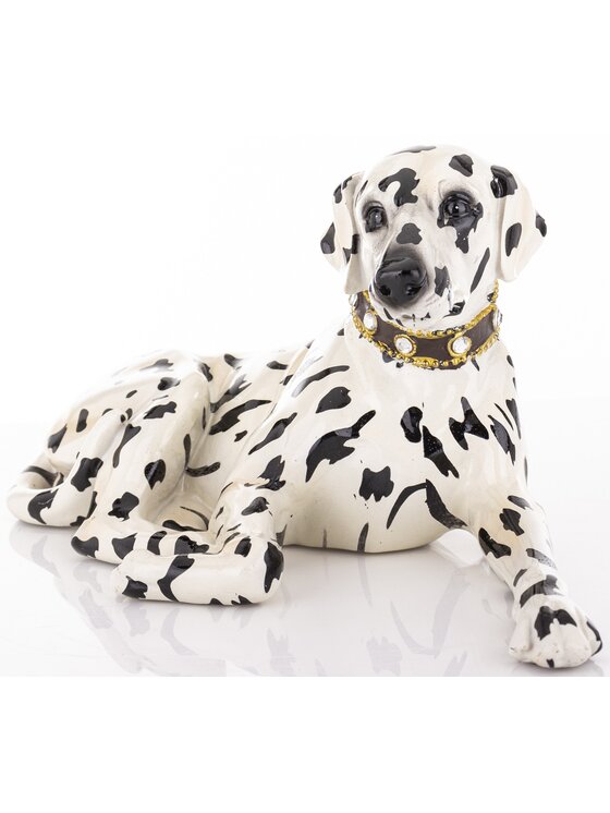 MIAhome MIAhome Figurka Dekoracja leżącego psa 14x31x15 cm DALMATIAN - II Biały