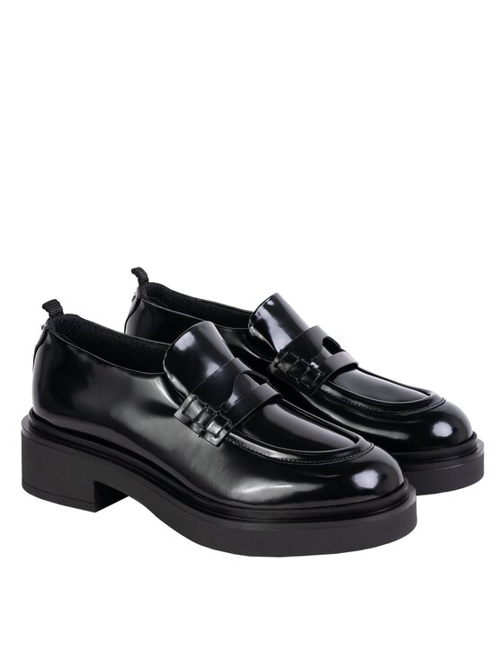 Emporio Armani Emporio Armani Mokasyny Mocassino Abrasivato Czarny