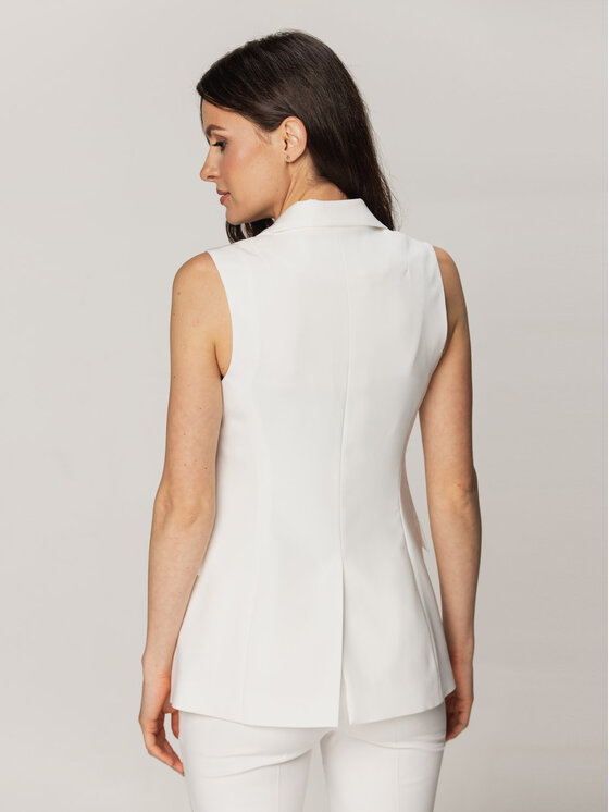 Willsoor Willsoor Kamizelka 67533 Biały Regular Fit