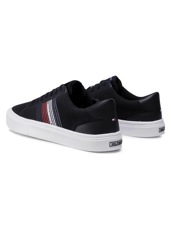 Tommy Hilfiger Sneakers aus Stoff Lightweight Stripes Knit Sneaker FM0FM02836 Schwarz Modivo
