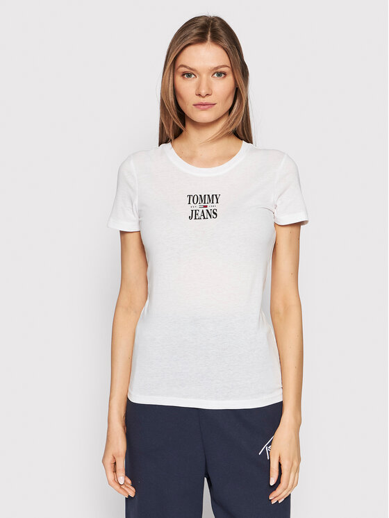 Tommy Jeans Tommy Jeans T-Shirt Essential DW0DW12829 Biały Slim Fit