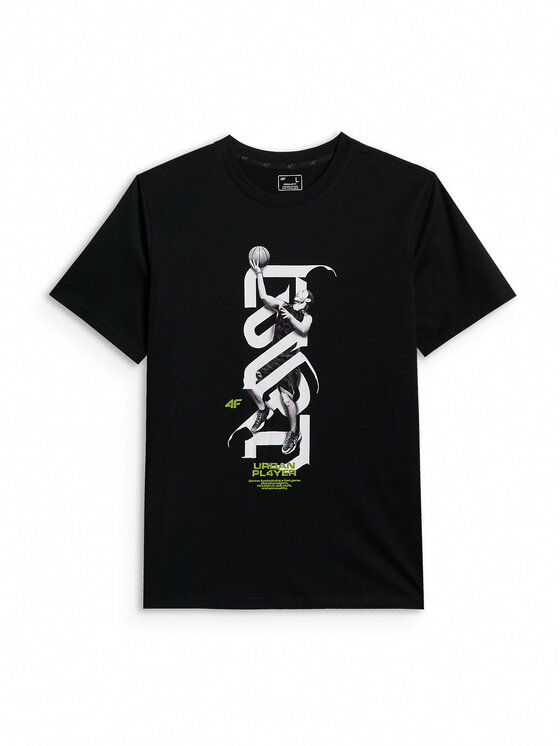 4F 4F T-Shirt FLUID EXPRESSIONS Czarny Regular Fit