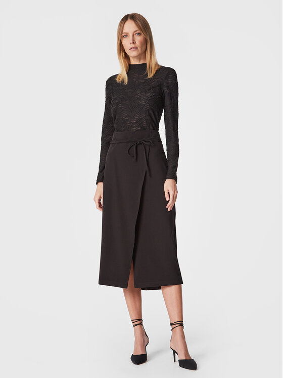 Moss Copenhagen Moss Copenhagen Midi suknja Genetta 17111 Crna Regular Fit