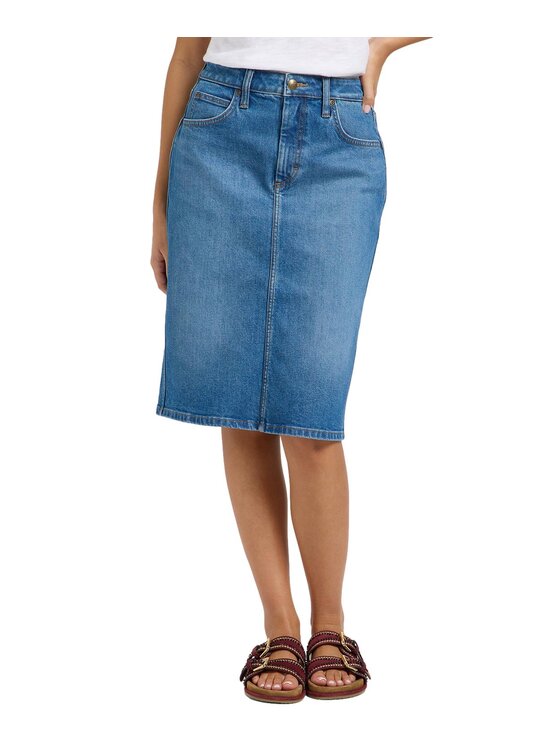 Lee Lee Spódnica jeansowa 112365725 Niebieski Regular Fit