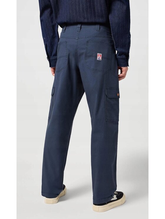 Wrangler Wrangler Spodnie materiałowe Casey Jones Utility Niebieski Relaxed Fit