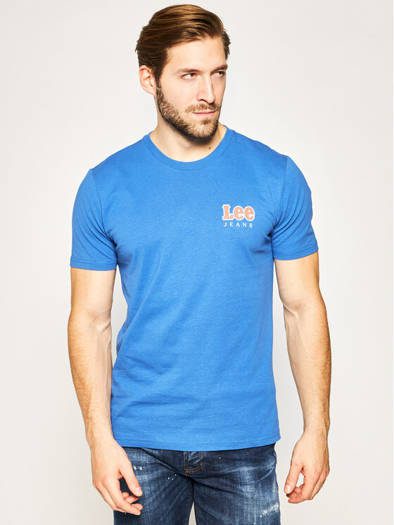 Lee Lee T-Shirt Chest Logo Tee L64RFENJ 112115899 Granatowy Regular Fit