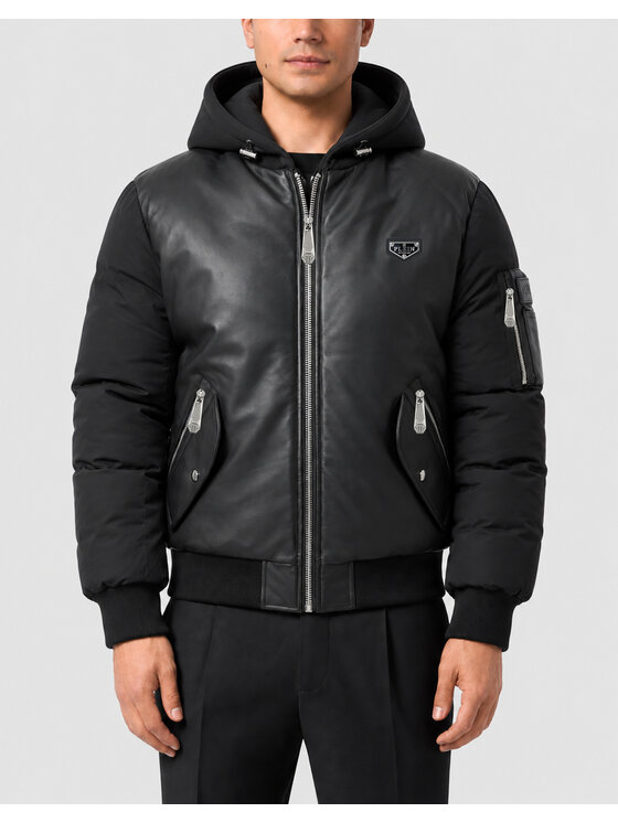 PHILIPP PLEIN PHILIPP PLEIN Kurtka bomber 31548 Czarny Regular Fit