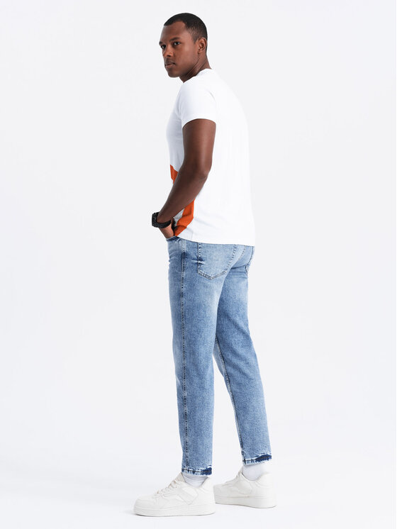 Ombre Ombre T-Shirt OM-TSPT-0219 Biały Regular Fit