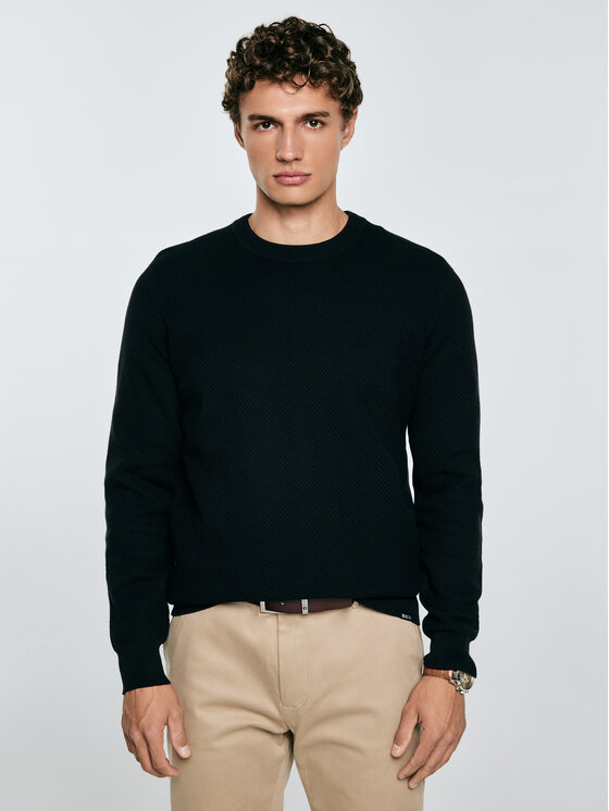 BIG STAR BIG STAR Sweter REYLON Czarny Basic Fit