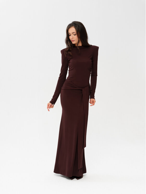Roco Fashion Roco Fashion Sukienka wieczorowa Serenya Brązowy Slim Fit