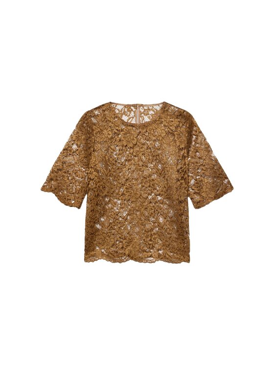 Oltre Oltre Bluzka 2096R003191N028 Brązowy Boxy Fit